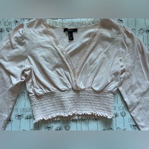 Light pink long sleeve crop top